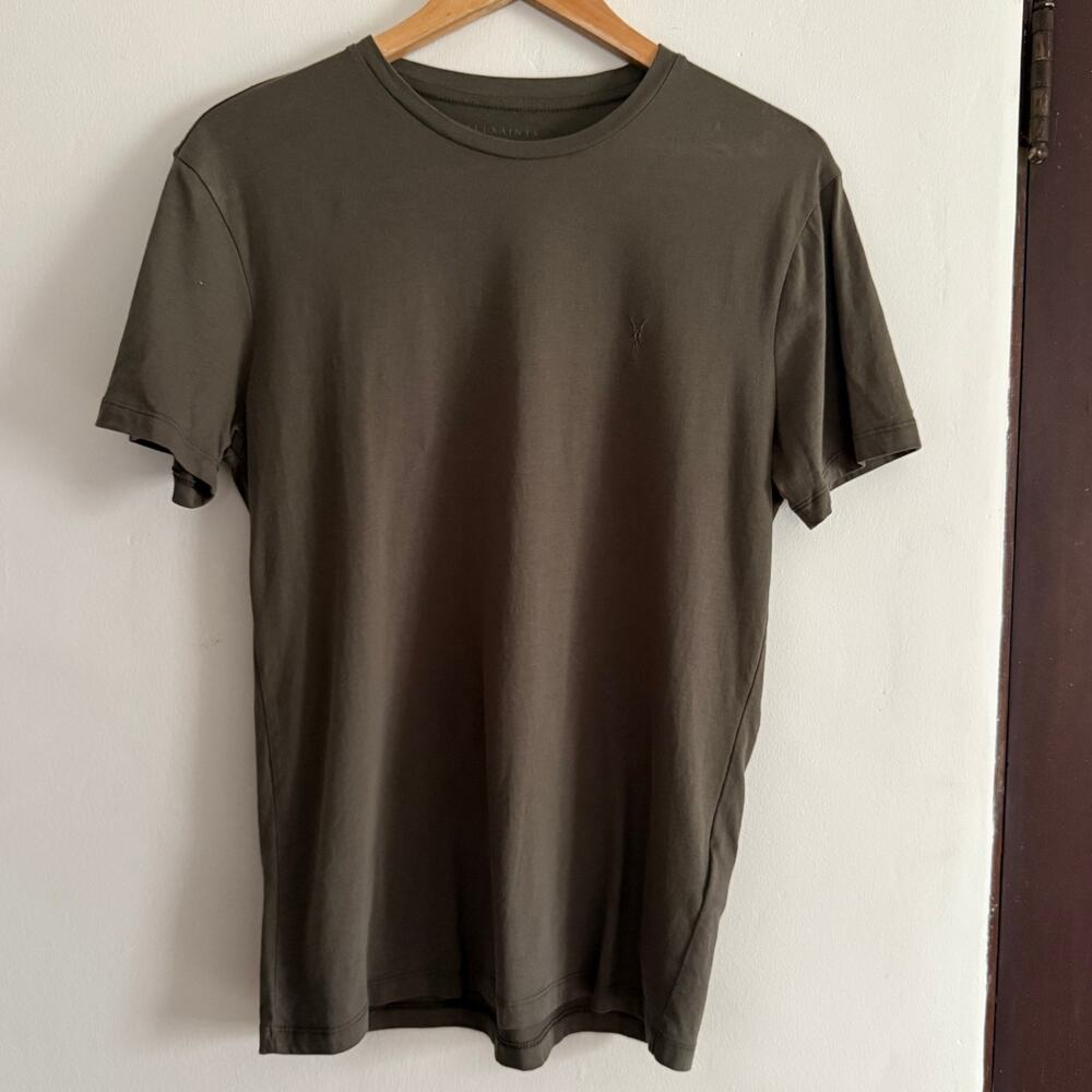 ALLSAINTS | Dark Gray Tonic Crew Neck Slim Fit Short Sleeve T-Shirt | Small